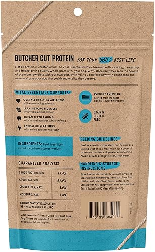 Miniatura 2 de Vital Essentials Beef Bites Golosinas para Perros, 6.2 oz Liofilizado Crudo Proteína Única Golosinas de Entrenamiento de Calidad Premium