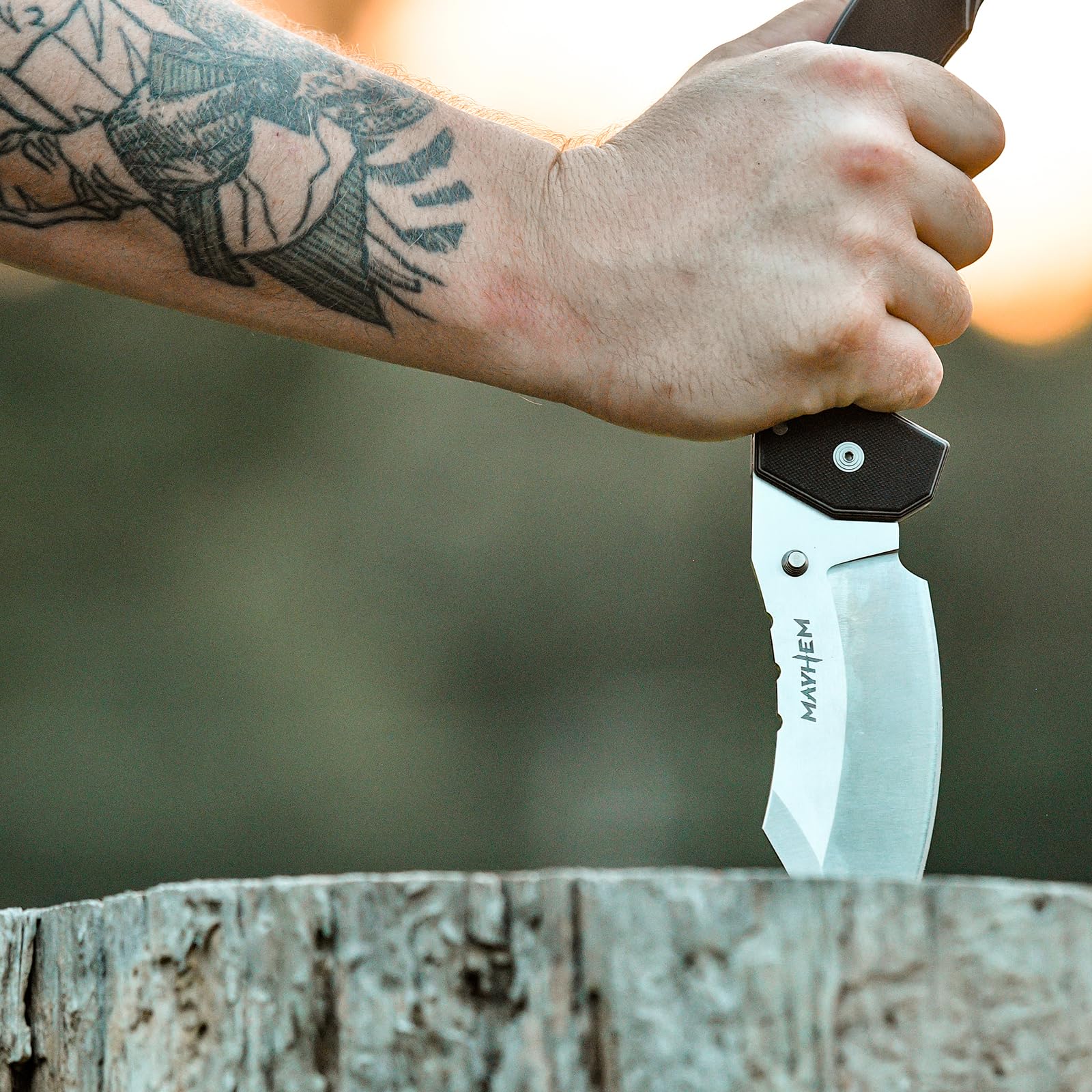 Cold Steel Mayhem AUS10A Steel Ultra-Sharp Blade 18.3 cm G10 Handle Tactical Outdoor Pocket Folding Knife with Atlas Lock Mechanism