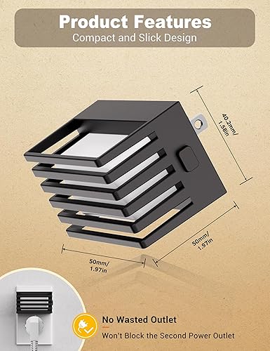 Miniatura 6 de JandCase Luz nocturna LED, paquete de 2, luces nocturnas enchufables a la pared con sensor de atardecer a amanecer, luz nocturna regulable, brillo