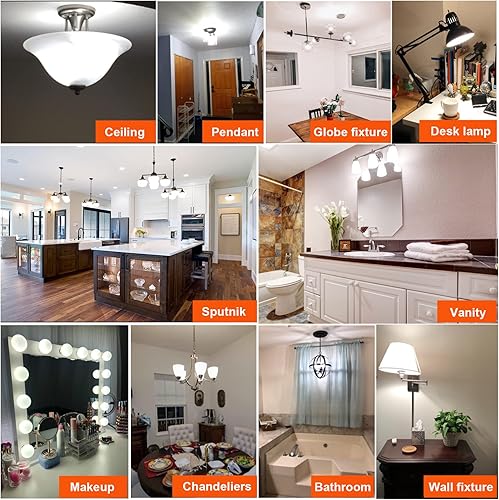 Miniatura 7 de LiteHistory Bombilla LED E26 de 4 W igual E26 Edison bombilla 40 W blanco neutro 4000K E26 bombilla regulable AC120V 400lm G16.5 bombilla LED para