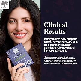 NEW NORDIC Hair GRO, Hair Growth Supplement, Biotin & Palm Fruit Extract Tocotrienols for Natural Regrowth, 60 Count (Pack of 1)