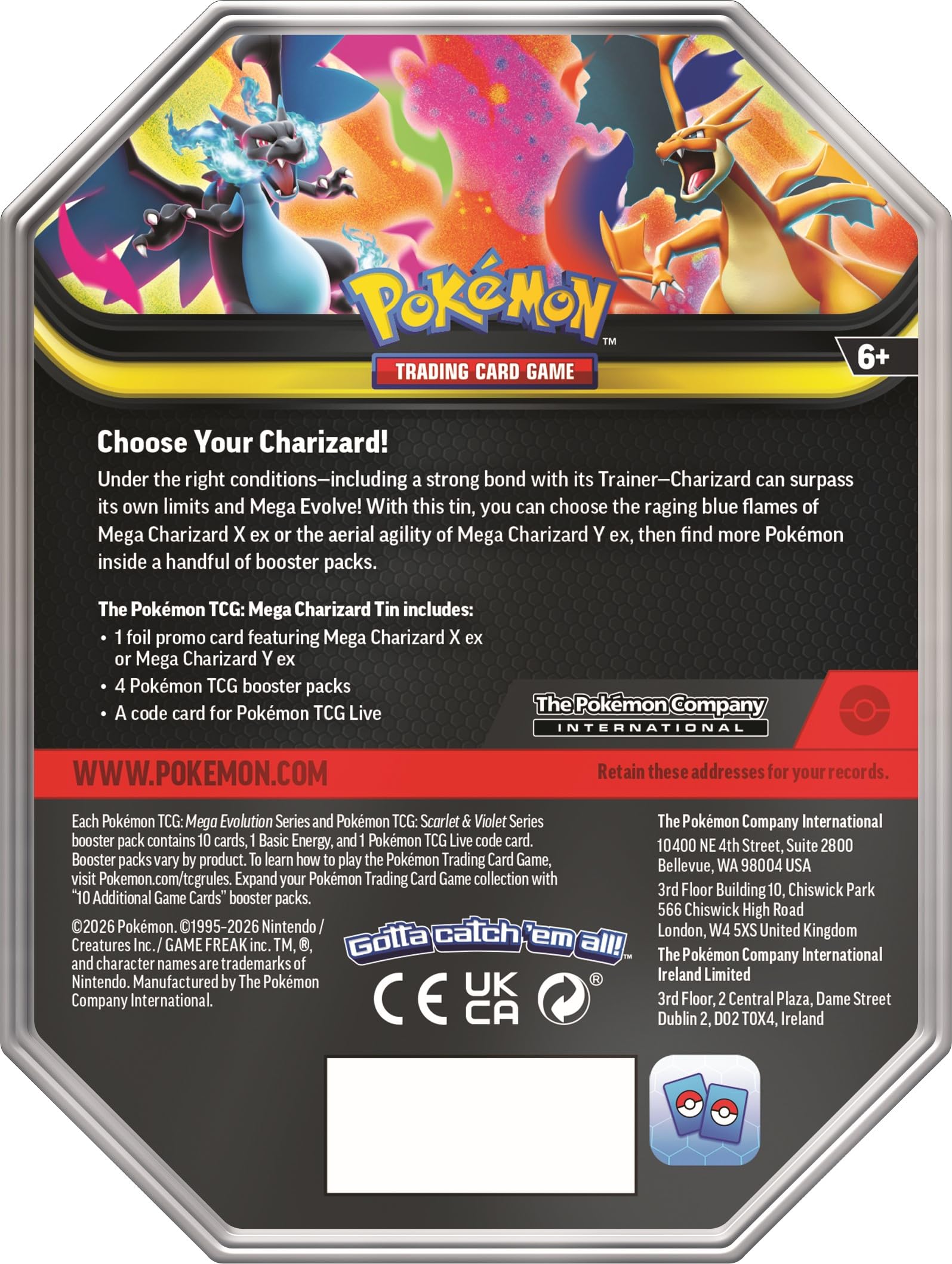 Pokémon TCG: Mega Charizard Tin : Amazon.ca: Toys & Games