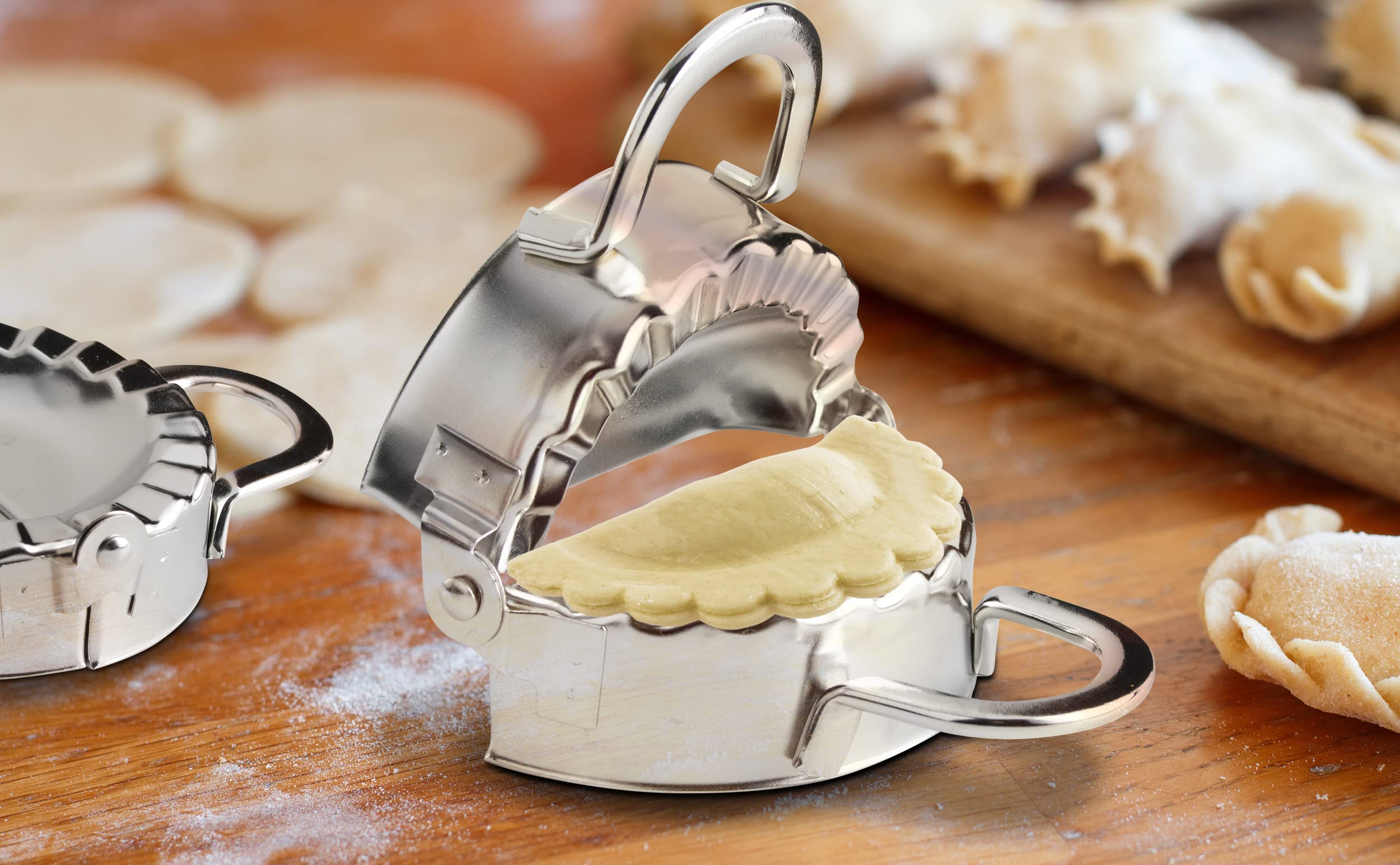 Eternal Living Empanada, Ravioli, Gyoza & Dumpling Maker 3 inch Stainless Steel, Set of 2
