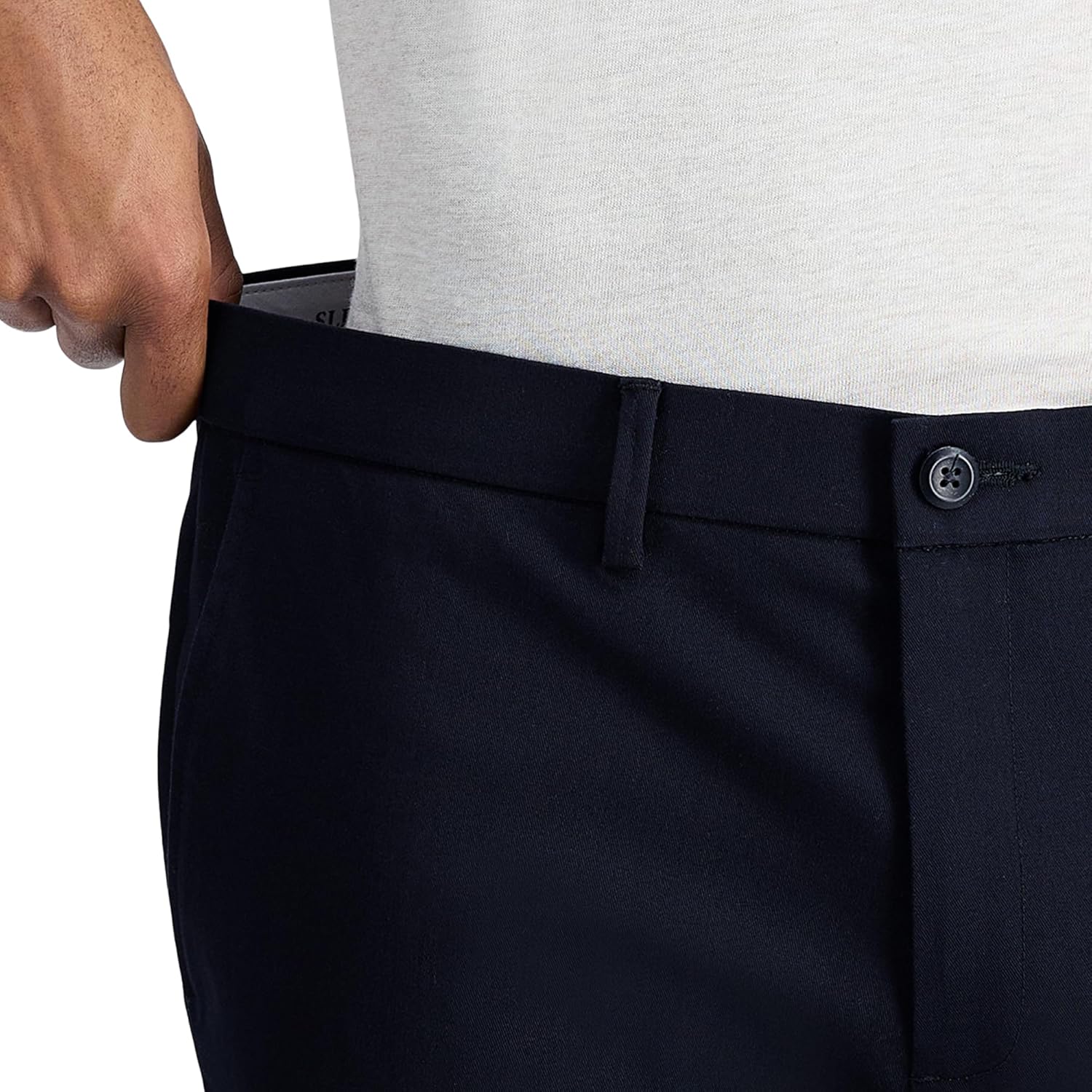 Haggar Men's Wrinkle Free Performance Khaki Slim Fit Flat Front Pant - Image 4