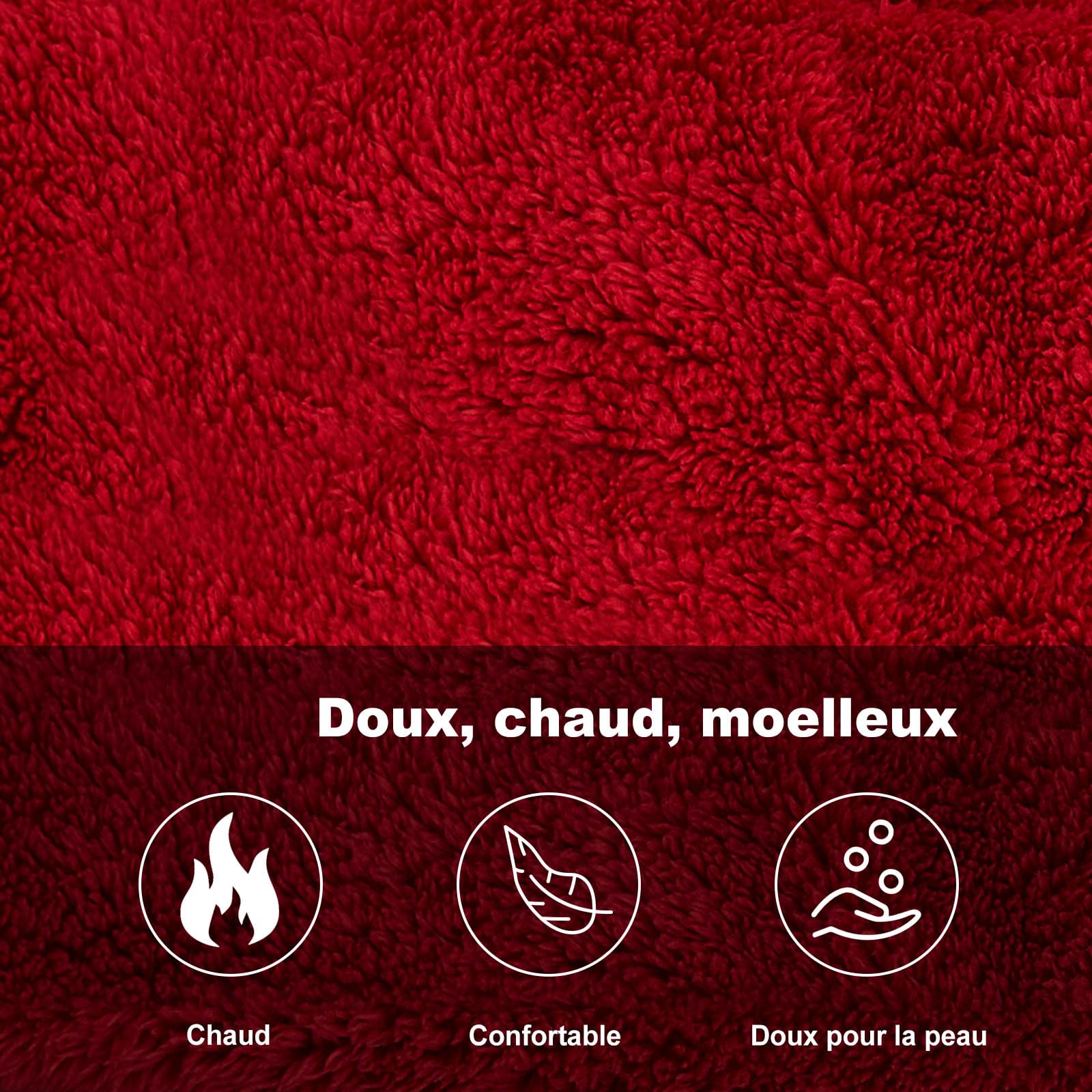 PUTUO Peignoir Robe de Chambre pour Homme: Longue Peignoir de Bain en Polaire avec Capuche en Hiver - Robe de Chambre Chaude en Pilou Pilou Doux pour Cadeau L-XXL 1 pièce