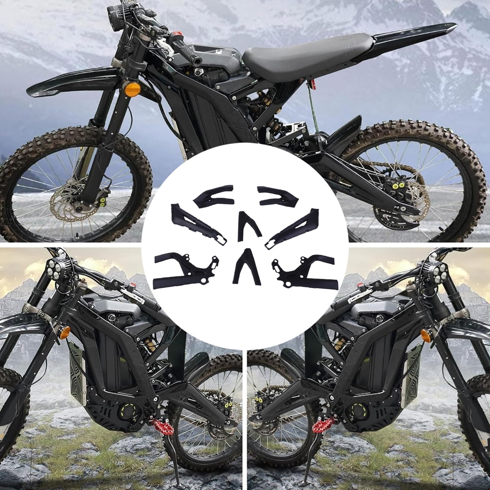 Yctze Protezione Telaio Carrozzeria per Copertura in ABS Sur-Ron Light | Materiale ABS, Utilizzo su Pista, Difesa da Fango e Ghiaia, Montaggio Sur-Ron Light Bee X, Installazione Adesiva, Parafango