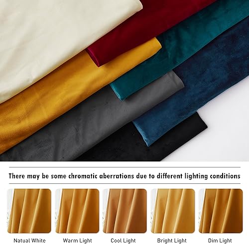 Miniatura 340 de RYB HOME - Cortinas de terciopelo beige, cortinas decorativas resistentes con pestaña trasera, cubierta de privacidad para oscurecer habitación