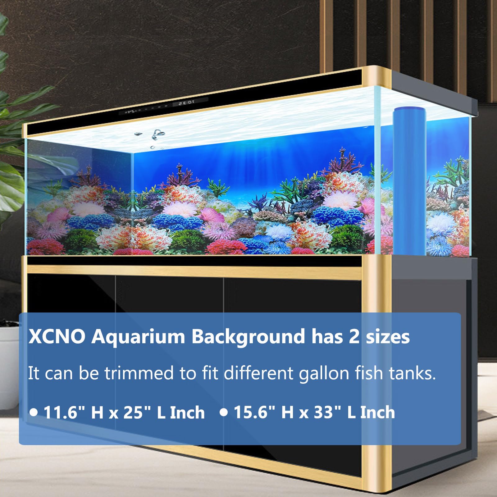 XCNO Fish Backgrounds Paper Double Sides Undersea Aquarium Background Poster Colorful Sea Anemone Fish Tank Background Sticker Decorations 16