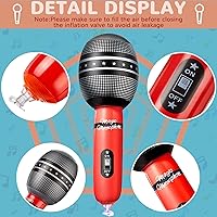 Vista 3 de Zhanmai 12 Pieces Inflatable Microphones for Parties 9. 4 Inch Blow up Plastic Fake Microphone Props Toys for Musical Sing Concert Karaoke 80s 90s