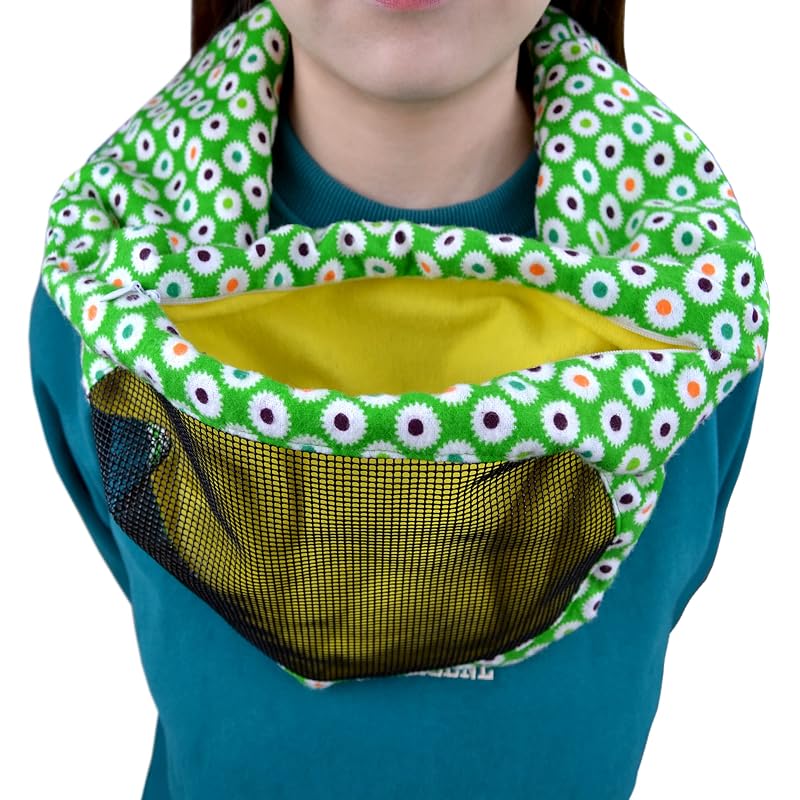Peitoral tipo sling para pequenos animais YUYUSO com bolsa, tela respirável e zíper G300 – Verde