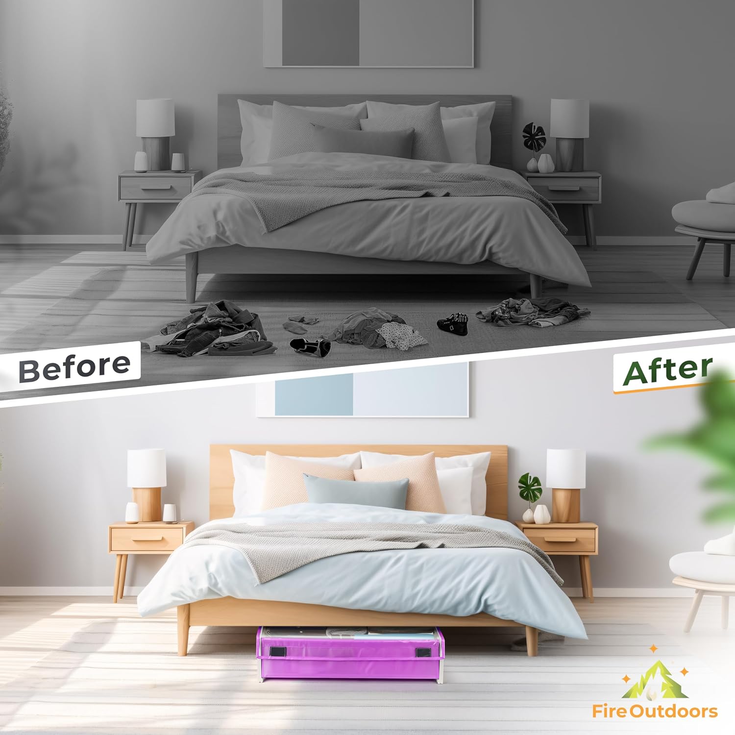 Under Bed Storage with Wheels - Rolling Space Saver with Handles - Plastic Underbed Drawers for Shoes/Clothes - Wheeled Under Bed Storage Containers - Easy Access Organizer