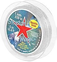 Vista 22 de Stretch Magic Cordón elástico para cuentas – Color negro, 0.020 in de diámetro, 32.8 ft (32 pies) – Cuerda fácil de anudar, fuerte y elástica