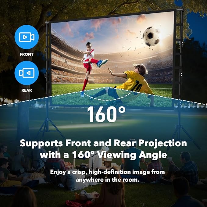 Pantalla Proyector Exterior 150 Pulgadas con Soporte VOOPVOR miniatura 2