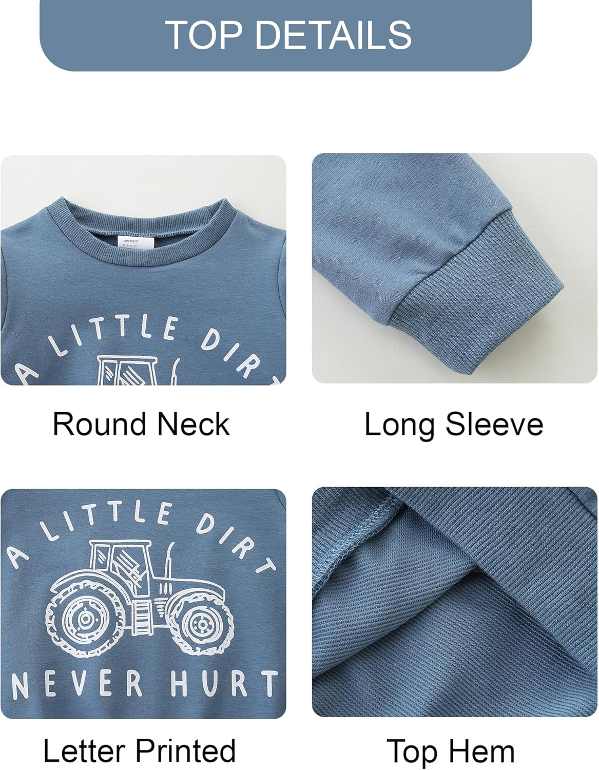 Baby Boy Clothes Fall Winter Long Sleeve Sweatshirt with Pants Set Toddler Cute Letter Print Outfits - Image 4