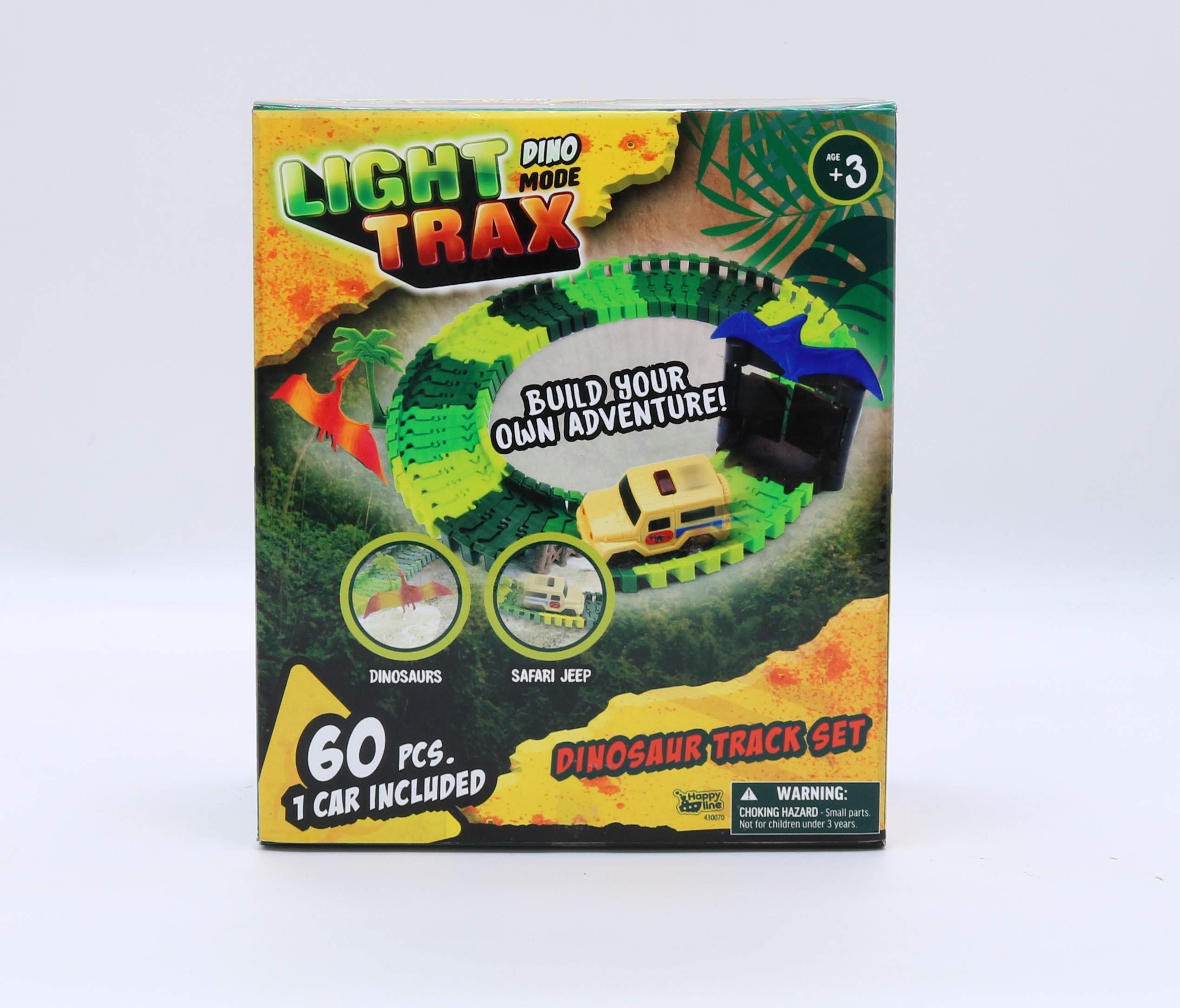 Happy Line 60 Pcs Track With 1 Dinosaur And 1 Car