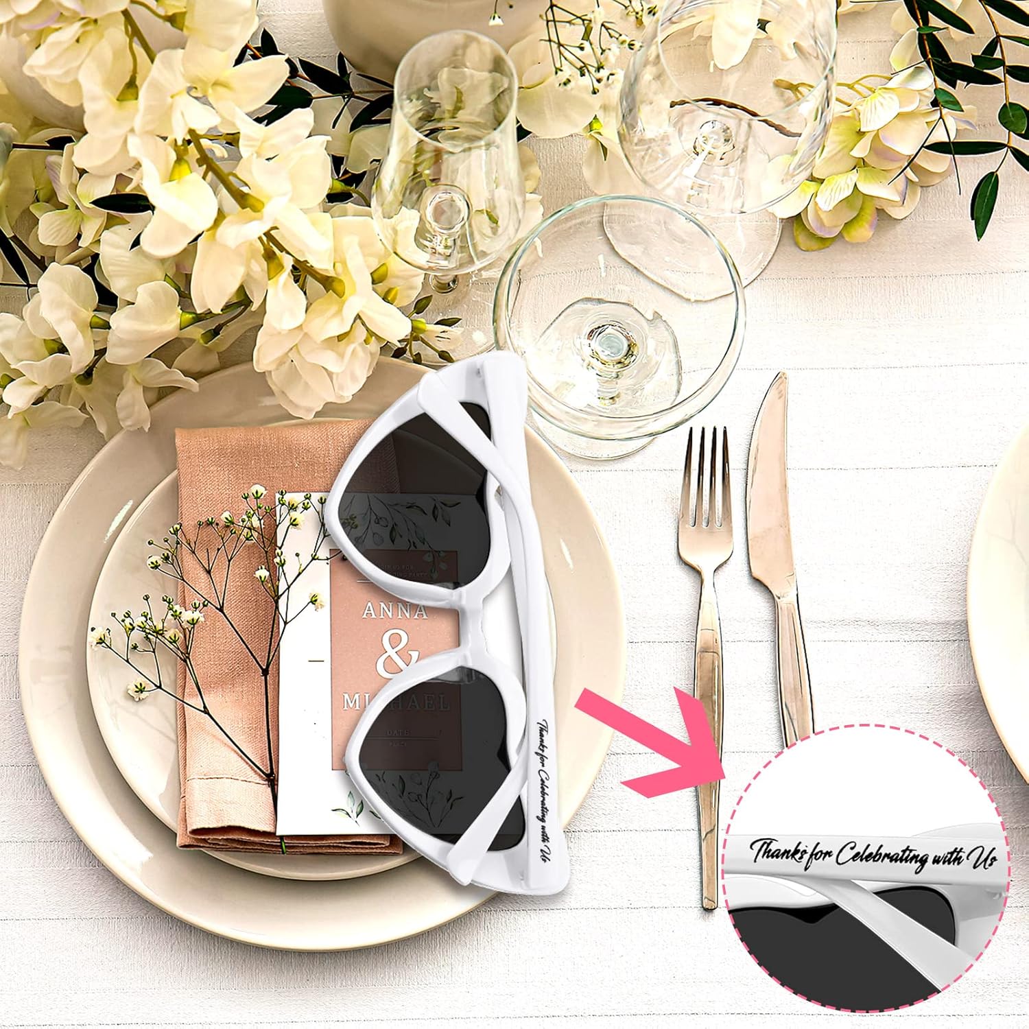 Vabean Wedding Heart Sunglasses Bulk Wedding Gifts Bachelorette Bridal Party Favors for Guests Reception - Image 4