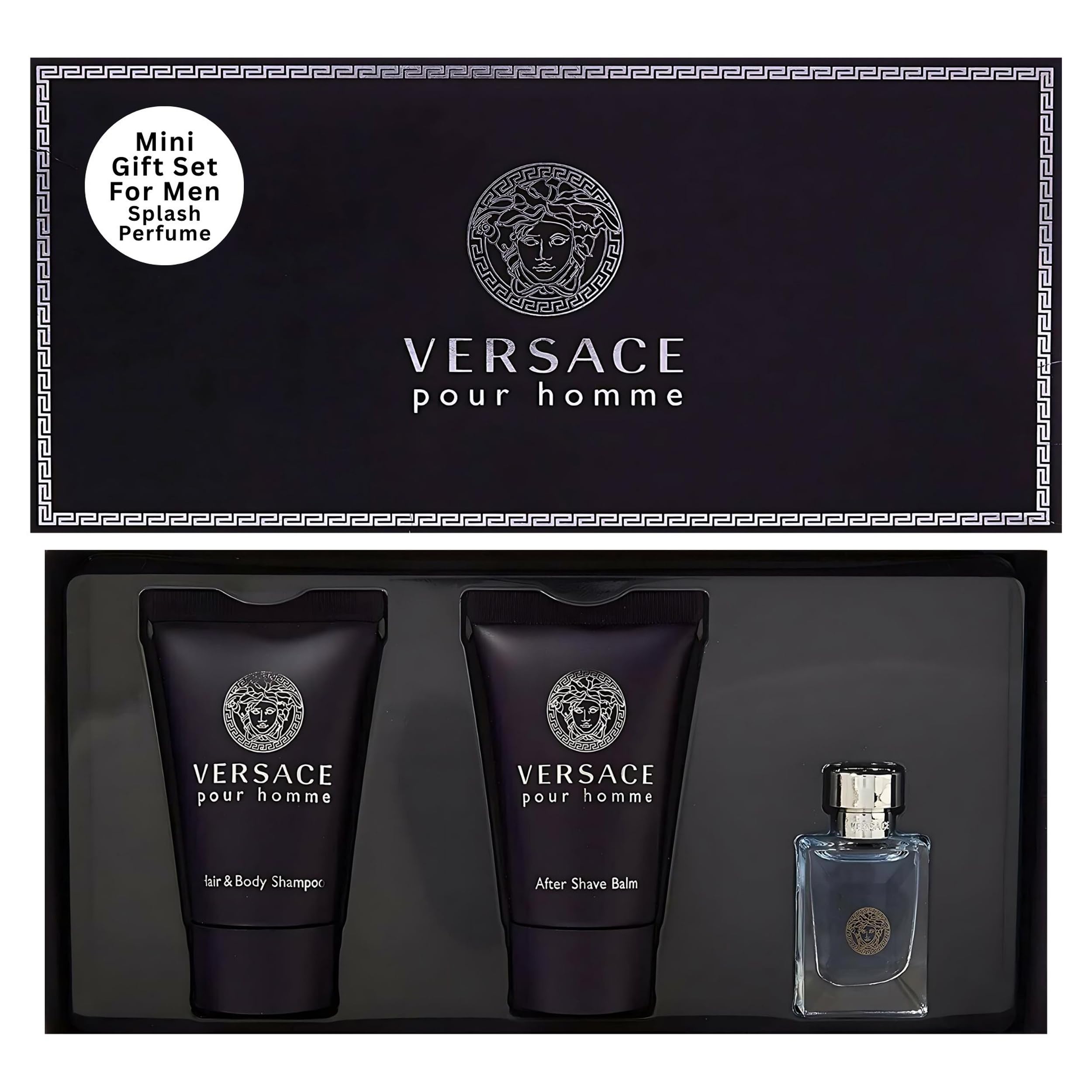 Versace Pour Homme for Men, 3 Piece Mini Gift Set