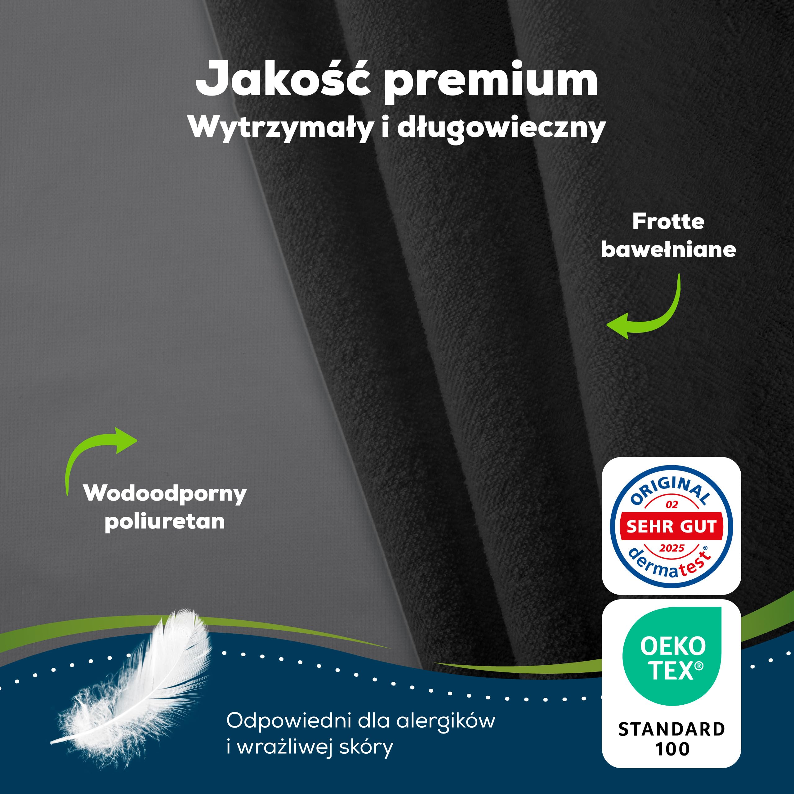 Sensalou Wodoodporne Prześcieradło Z Gumką 60 x 120 cm Czarny – Ochraniacz Na Materac Wodoodporny z Miękką Powierzchnią Frotte do Łóżeczka Dziecięcego – Oddychające i Ciche Oeko-Tex Dermatest