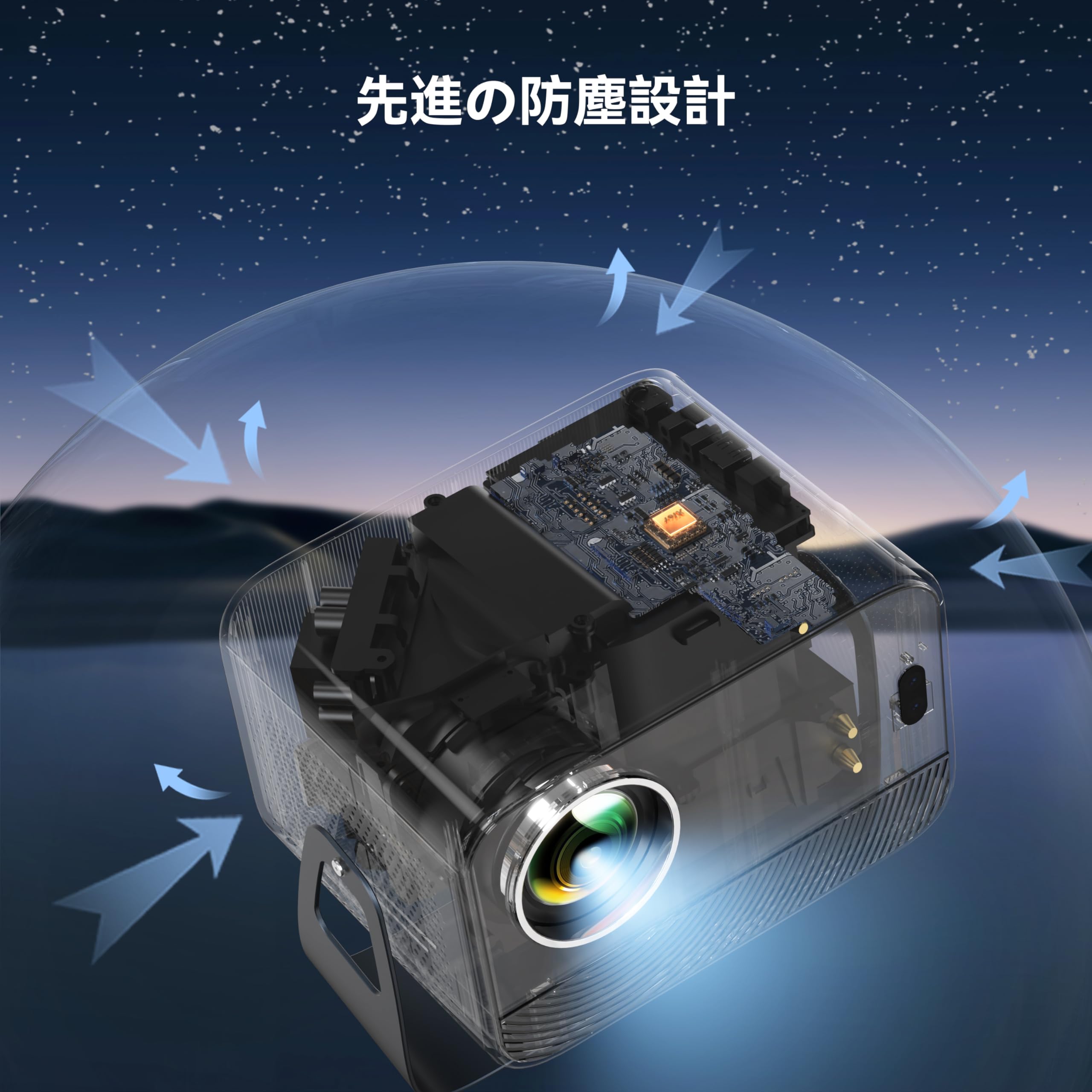 Amazon.co.jp: プロジェクター 小型 家庭用 【Polocsh 360°回転＆2024 