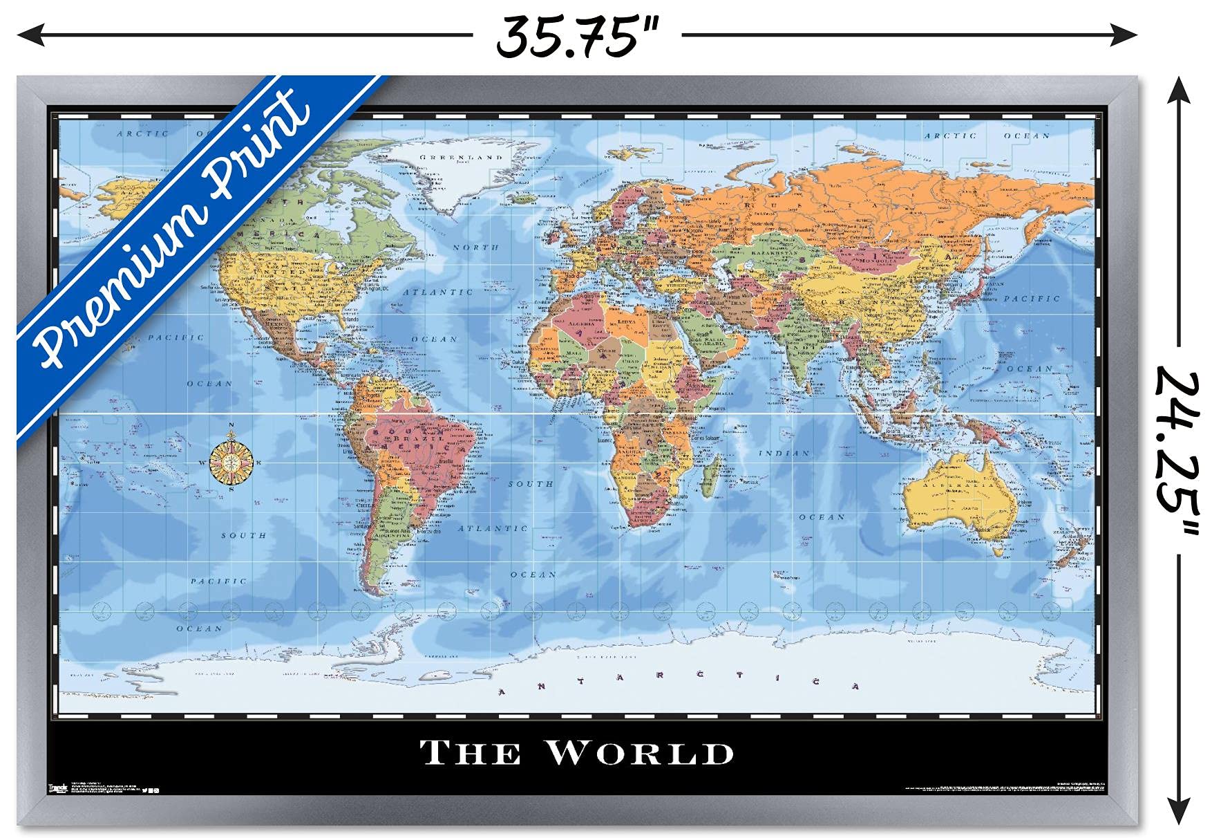 新品・未開封　bolt from the blue　World Maps Amazon.com: 'Old World Map Blue' Gallery-Wrapped Canvas Wall