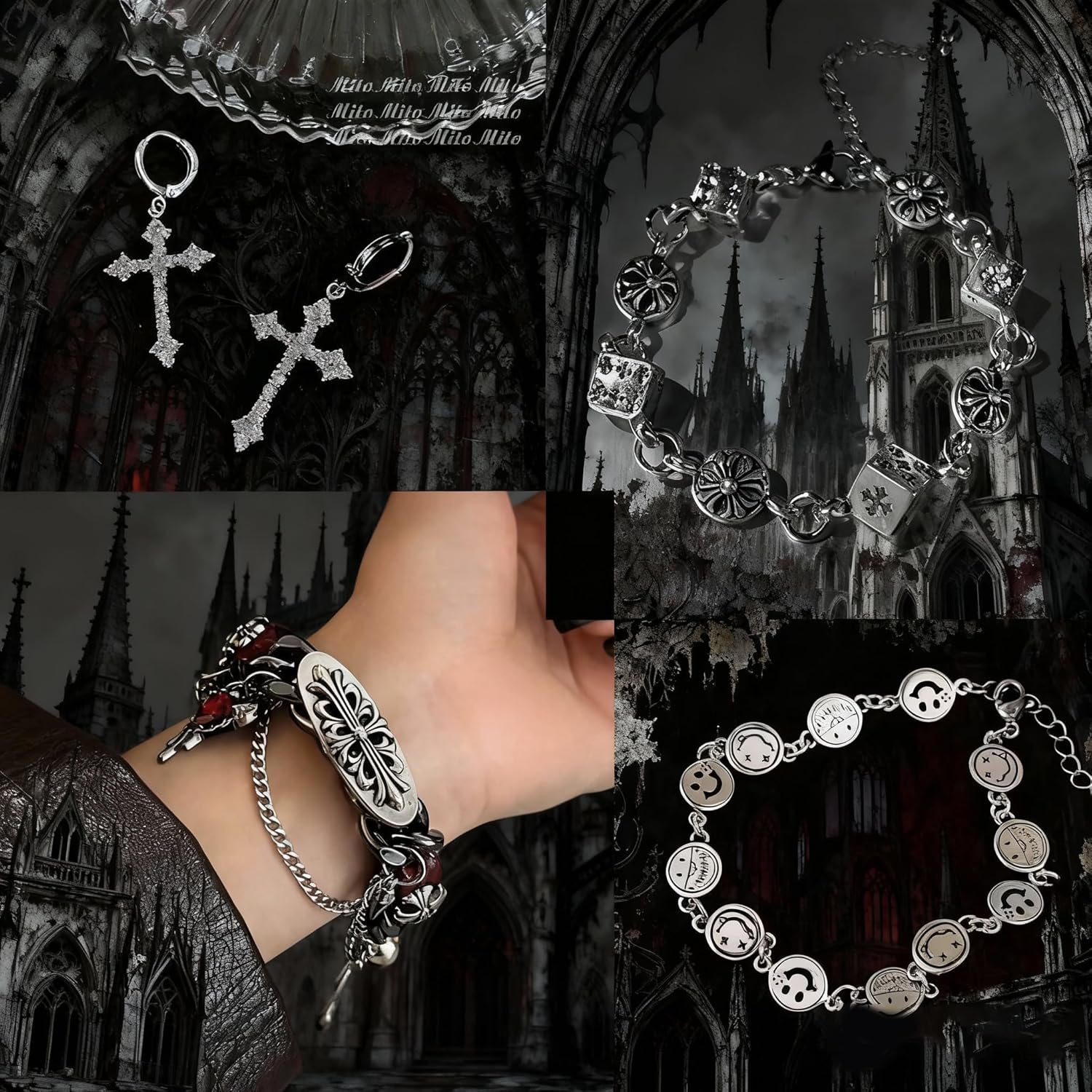 Mystery Jewelry Jar, 40Pcs Surprise Gothic Jewelry Box for Women Men, Halloween Treasure Chest, Unique Gift Set-Necklace, Earrings, Rings and Bracelets - Image 4