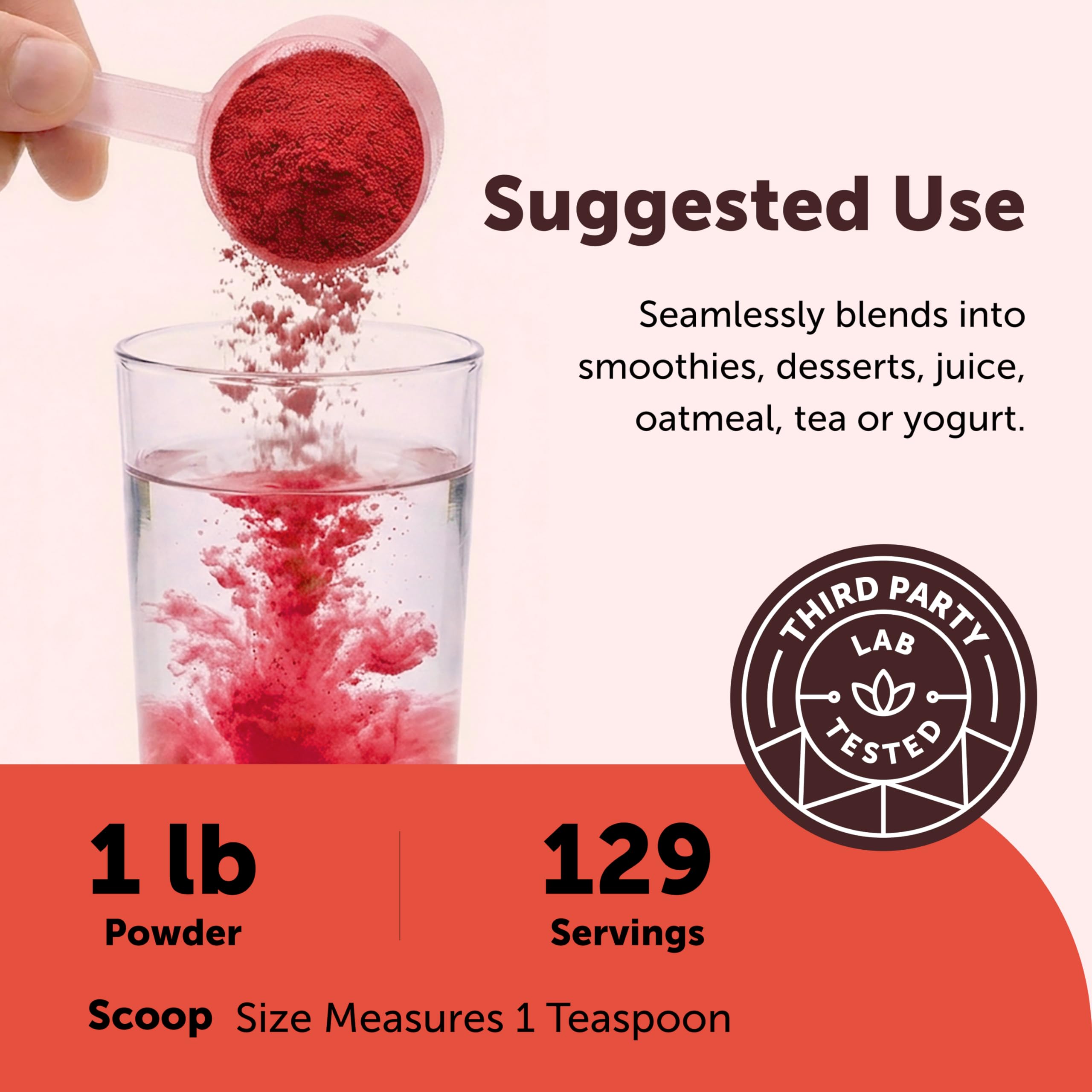 Micro Ingredients Organic Beet Root Juice Powder, 1 Pound | Water Soluble, Raw Beet Supplement | Powder Drink Mix for Smoothies & Recipes | Non-GMO, Vegan Friendly, Plant Based — Amazon image 4