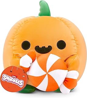 Snackles ZURU Halloween Series 1 20cm Plush Toy (Moon) Plush Toy with Snack Accessory, Jack-o-Lantern with Lolly