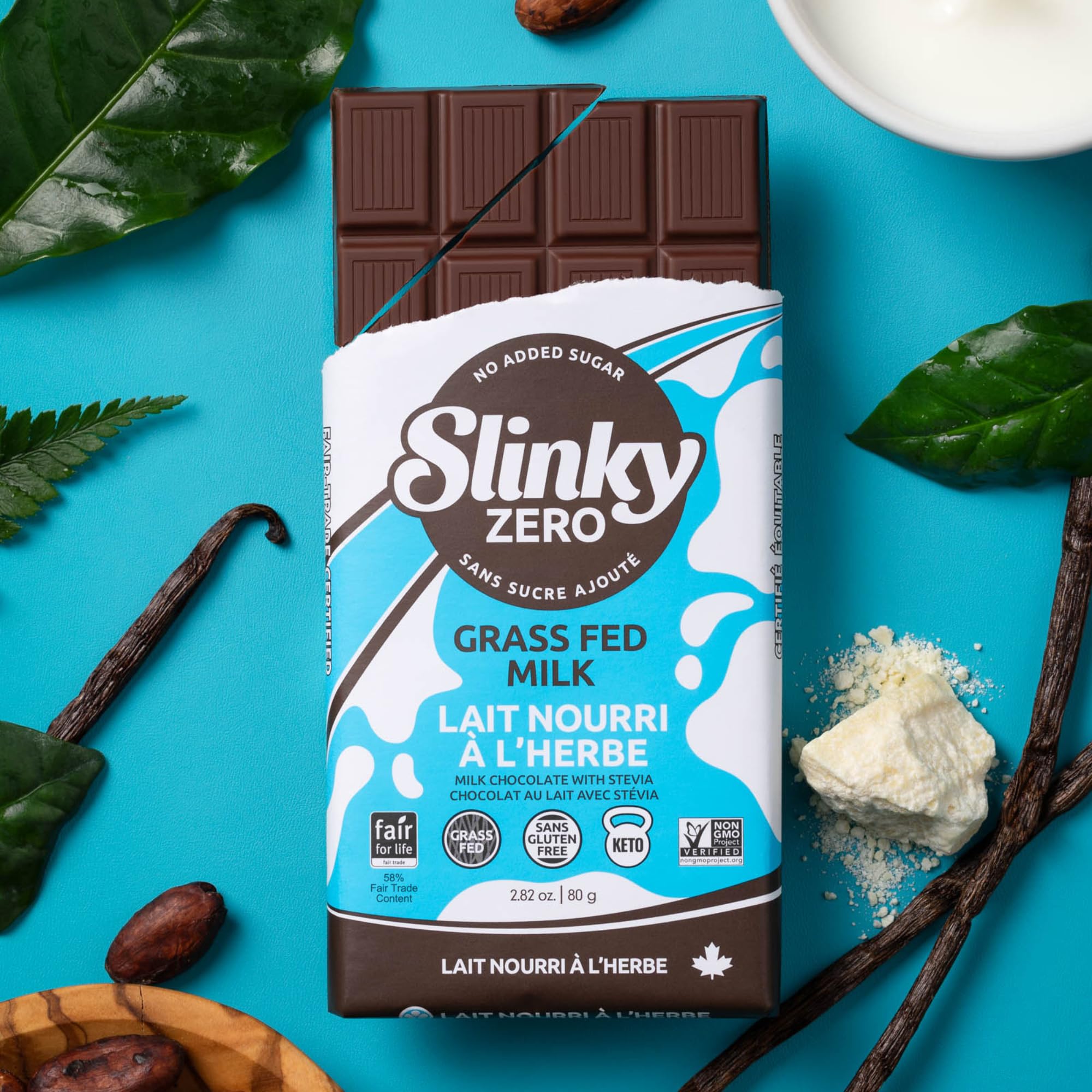 Amazon.com : Zazubean SLINK (12 bars x 80g) - Grass-fed Swiss Milk