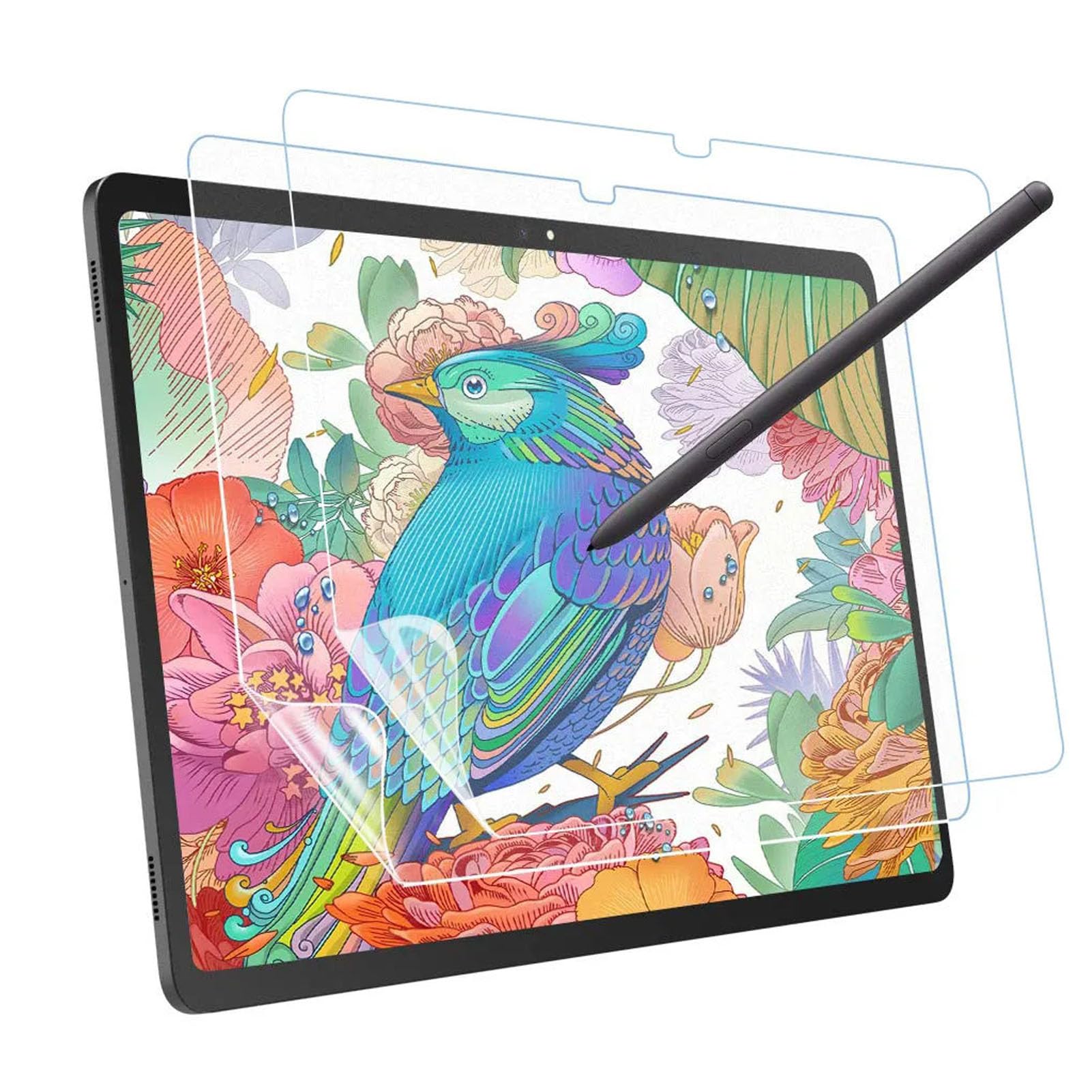 RlokkPaperfeel Screen Protector Compatible with Samsung Galaxy Tab S9 / Tab S8 / Tab S7 11 inch, Anti-Glare, Touch Sensitivity, with Easy Installation Kit, Draw and Write Like on Paper [2 Pack]
