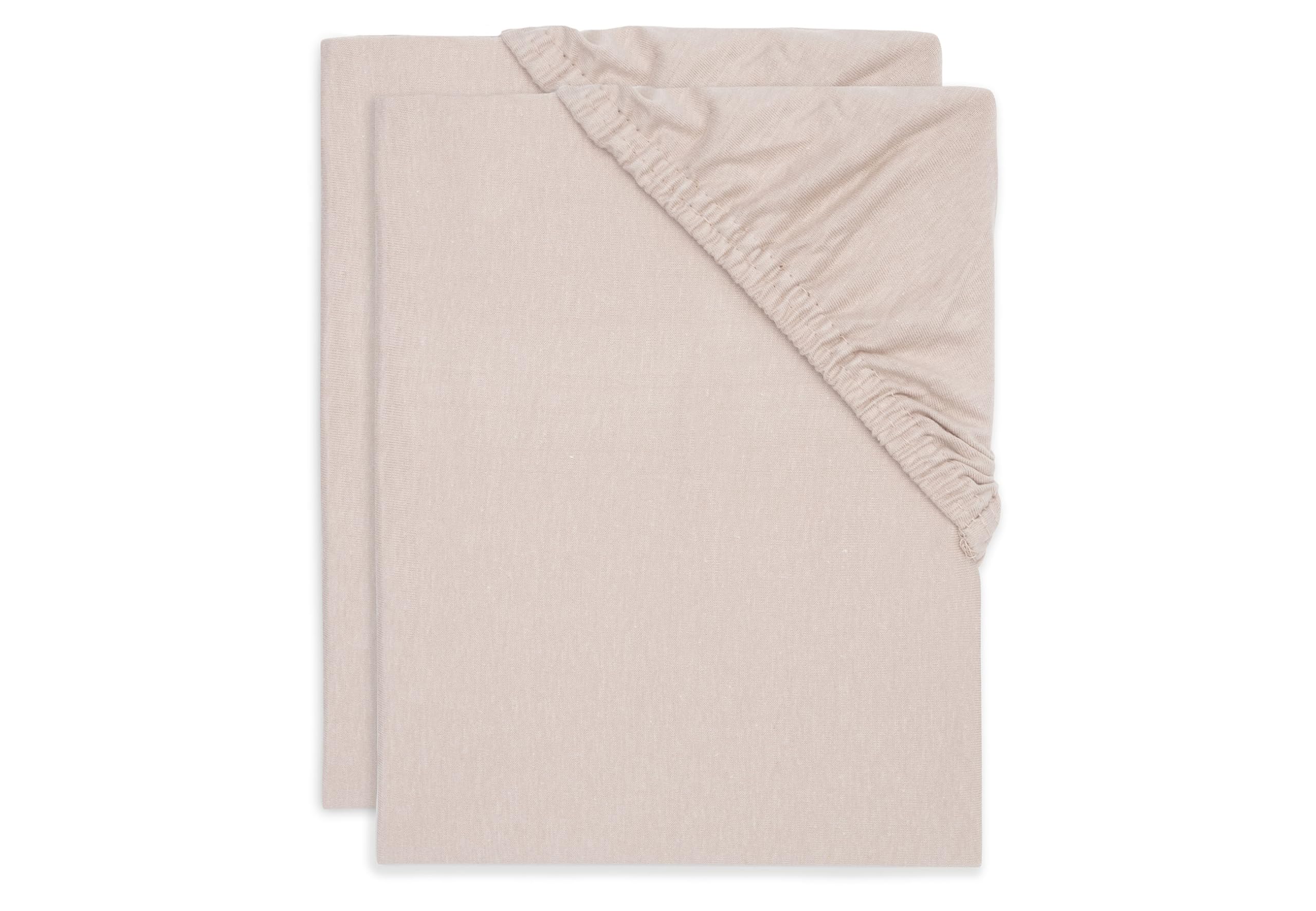 Jollein Jersey Fitted Sheet for the Cot - Wild Rose - Pack of 2-60 x 120 cm - 100% Cotton - Fitted Sheet - Dusky Pink