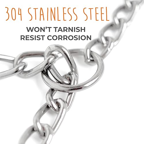 Miniatura 3 de Mighty Paw Collar deslizante  Acero inoxidable  Resistente al desgaste  Resistente a la intemperie  Cadena de entrenamiento de perros  Gargantilla