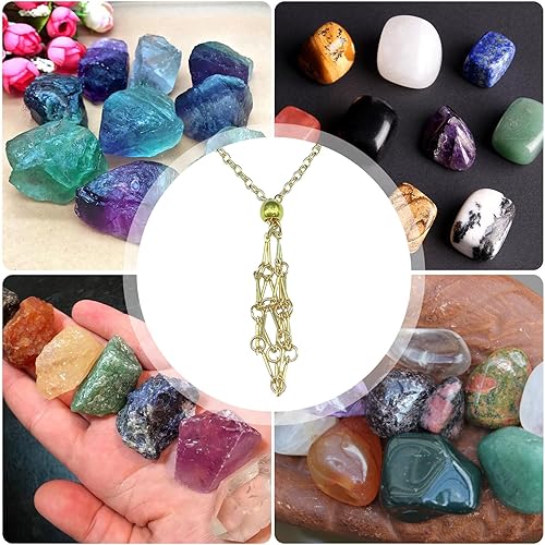 Miniatura 4 de Crystal Holder Necklace, Stainless Steel Crystals Stone Cage, Durable Empty Crystal Holder Necklace, Necklace Cage with Original Ecological Retro