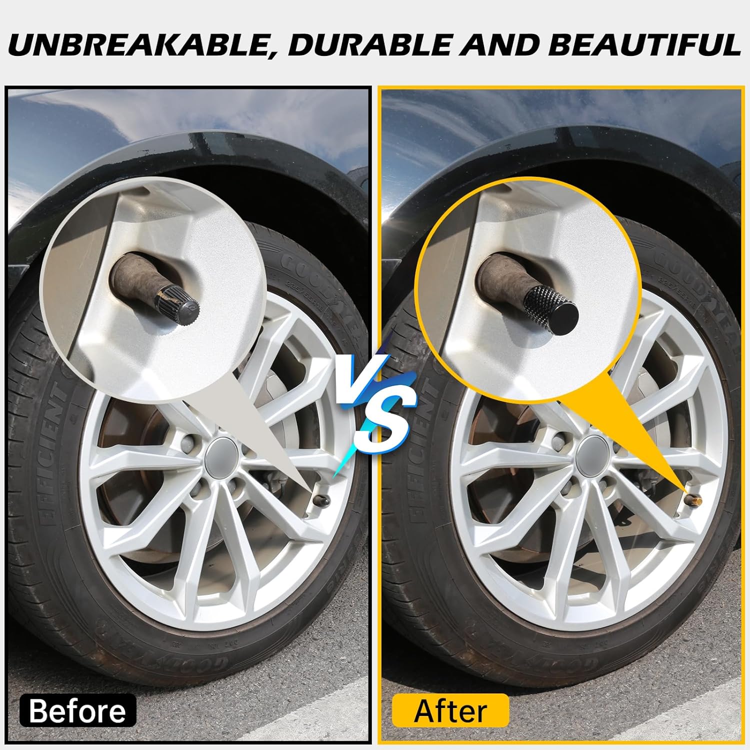 Tire Valve Stem Caps,4 pcs Universal Anodized Aluminum Tire Valve Caps with O-Ring Seal for Leak-proofing,Corrosion-Resistant, Dustproof,Durable.Fits for Car,SUV,Trucks,Motorcycle,Bike - Image 5