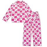 Barbie Girls Pajama Set - 2 Piece Girls Pjs Button Down Long Sleeve & Pants For Kids - Official Product