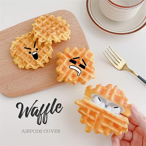 Miniatura 6 de SGVAHY Funda para Airpods 1 y 2, linda funda para Airpods, funda de silicona suave de dibujos animados, diseño creativo de waffle, Airpods de 2