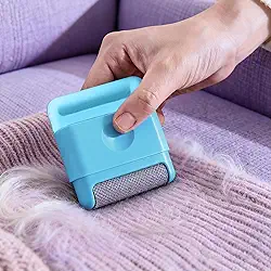 Removedor de fiapos e escova portátil – Barbeador manual de tecido para roupas, suéter e remoção de pelos de animais de estimação (azul)