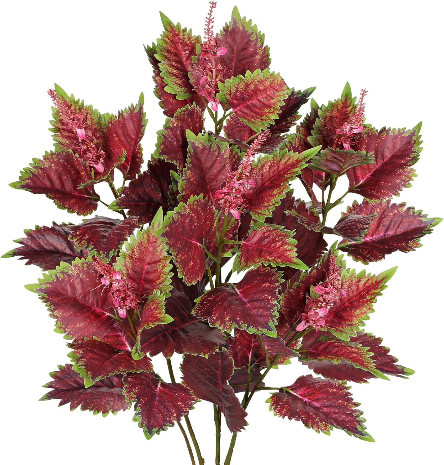 3Pcs Artificial Greenery Stems 35.4" Tall Faux Purple Perilla Branches for Vase Fillers Silk Greenery for Centerpiece Floral Arrangement Artificial Leaves with Stems for Farmhouse Home Kitchen Decor