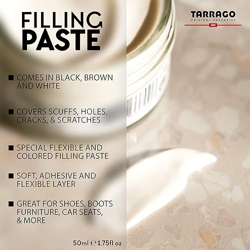 Miniatura 4 de Tarrago Pasta de relleno - Compuesto de reparación de relleno de cuero de 1.7 fl oz - Grieta de restauración de cuero, quemaduras, desgarros,