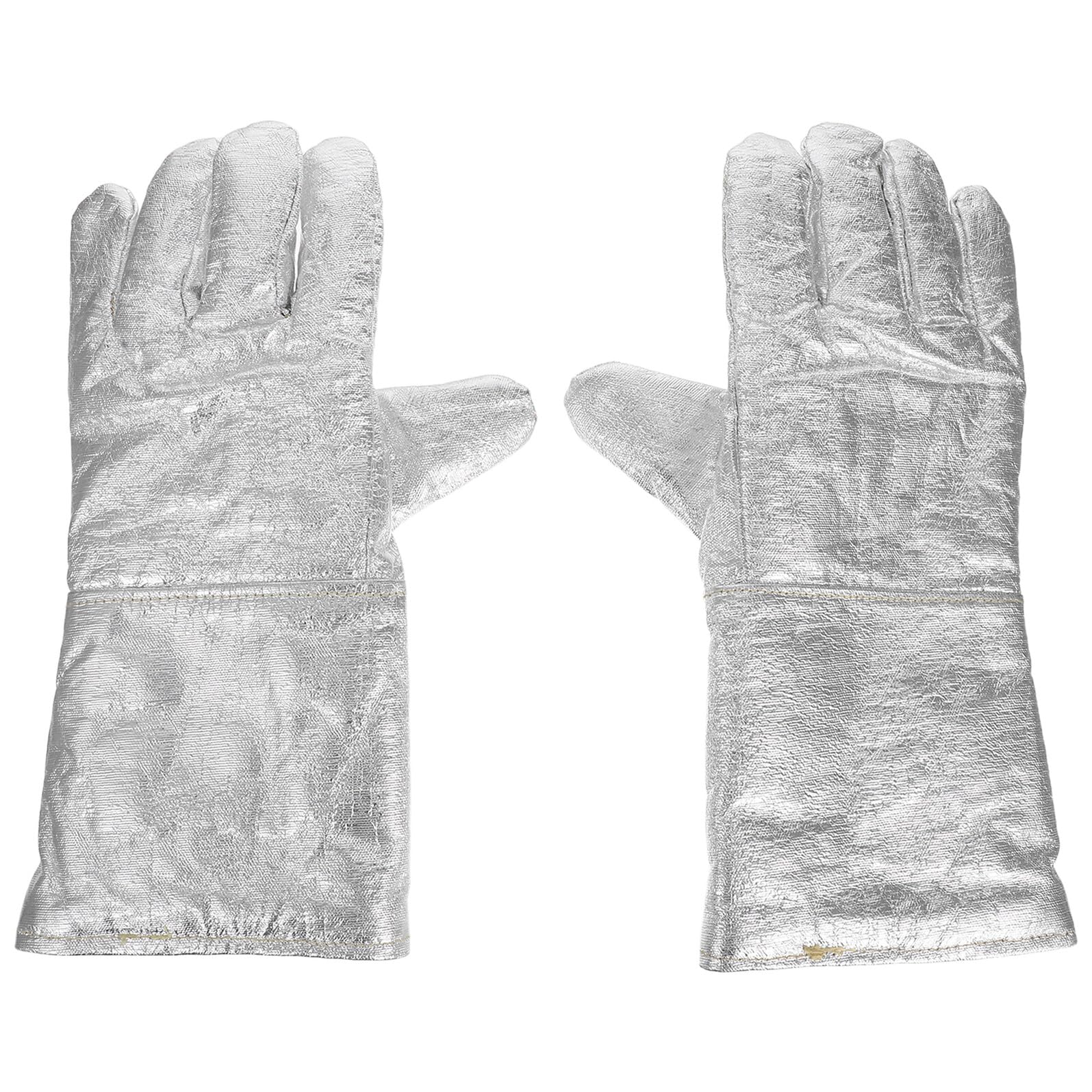 Hitzebeständige Aluminiumfolie Handschuhe Hitzeisolierte Schweiß Gießhandschuhe für Industrie Schmiede Ofenarbeit und Bbq Flexible Arbeitshandschuhe für Mechaniker und Arbeiter