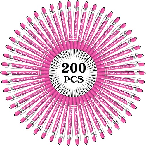 Miniatura 68 de Bolígrafos personalizados a granel grabados personalizados con punta de lápiz capacitivo, bolígrafos personalizados de tinta negra, regalos