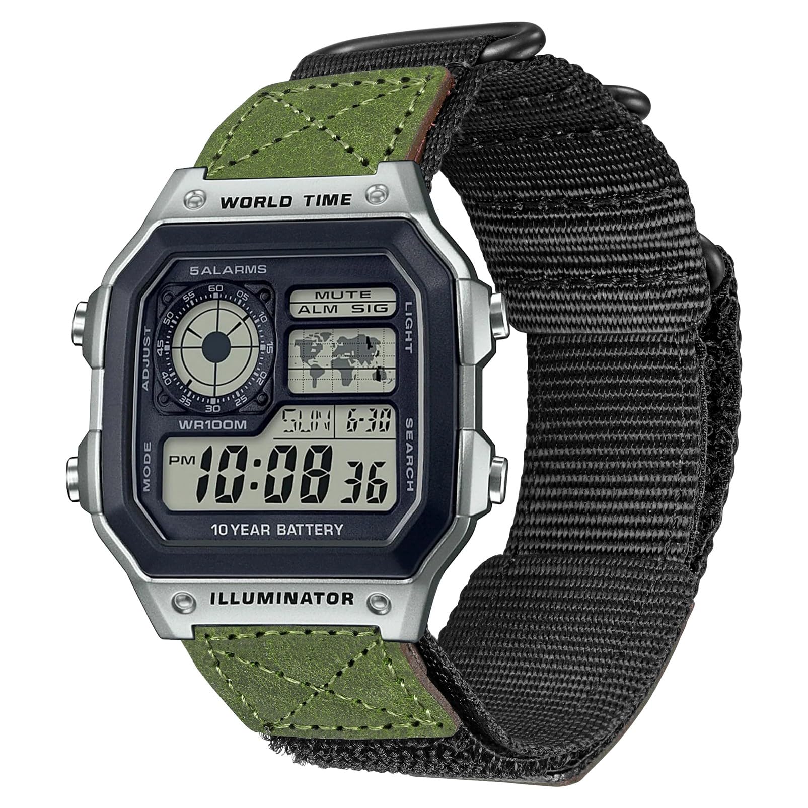 DAVILANE18mm Watch Band Strap for Casio AE-1000W AE-1200 AE-1300 AEQ-110W AQ-S800W MRW-200H MRW-S300 SGW-300H SGW-400H W-216H W-218H W-735H, Rugged Nylon Sports Strap