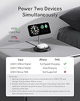 Vista 3 de Anker Soporte Cargador MagGo Compatible con MagSafe, Cargador Inalámbrico para iPhone 17, Estación de Carga 2 en 1, Certificado Qi2 Carga Rápida