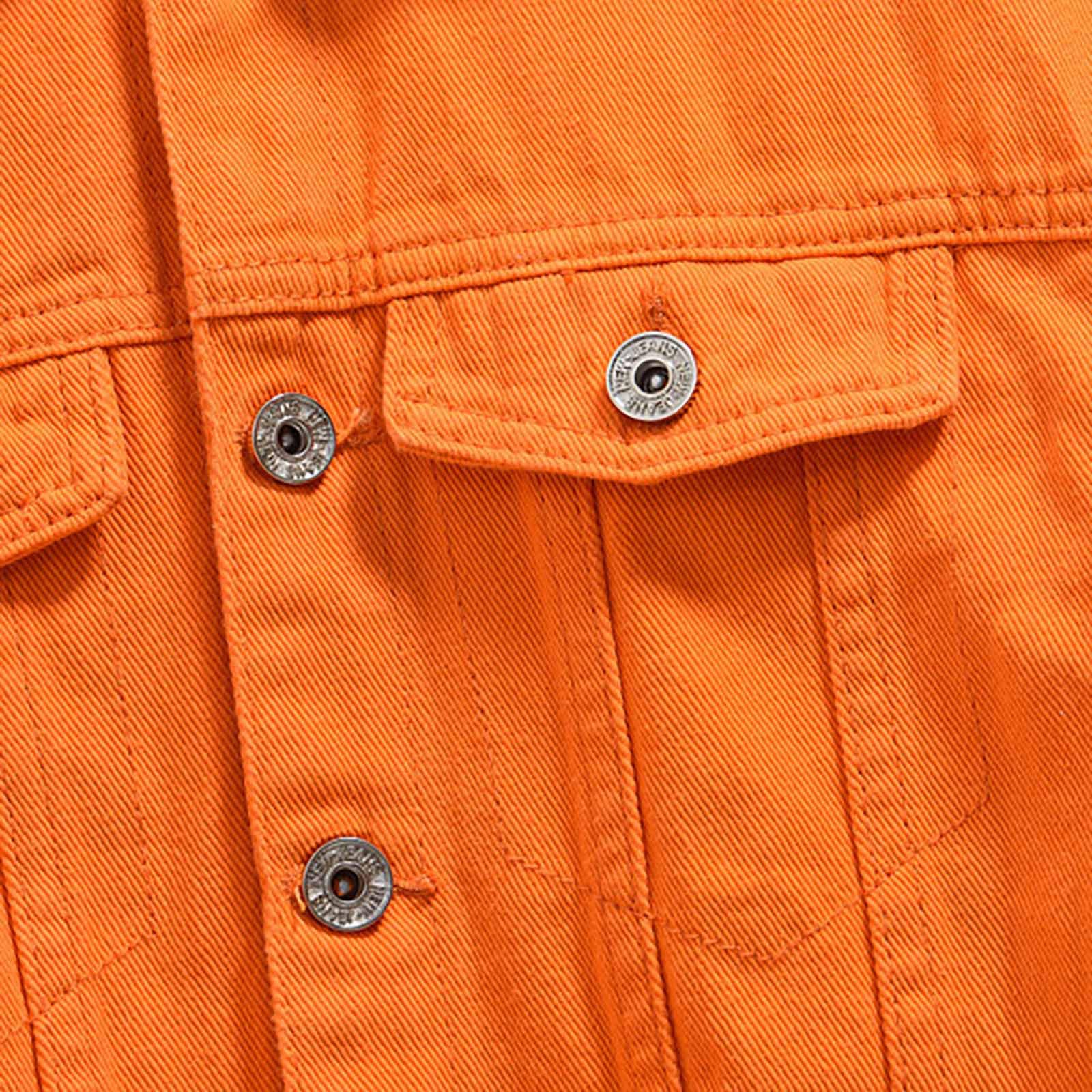 Veste en jean pour homme de couleur unie coupe-vent mi-saison avec poches