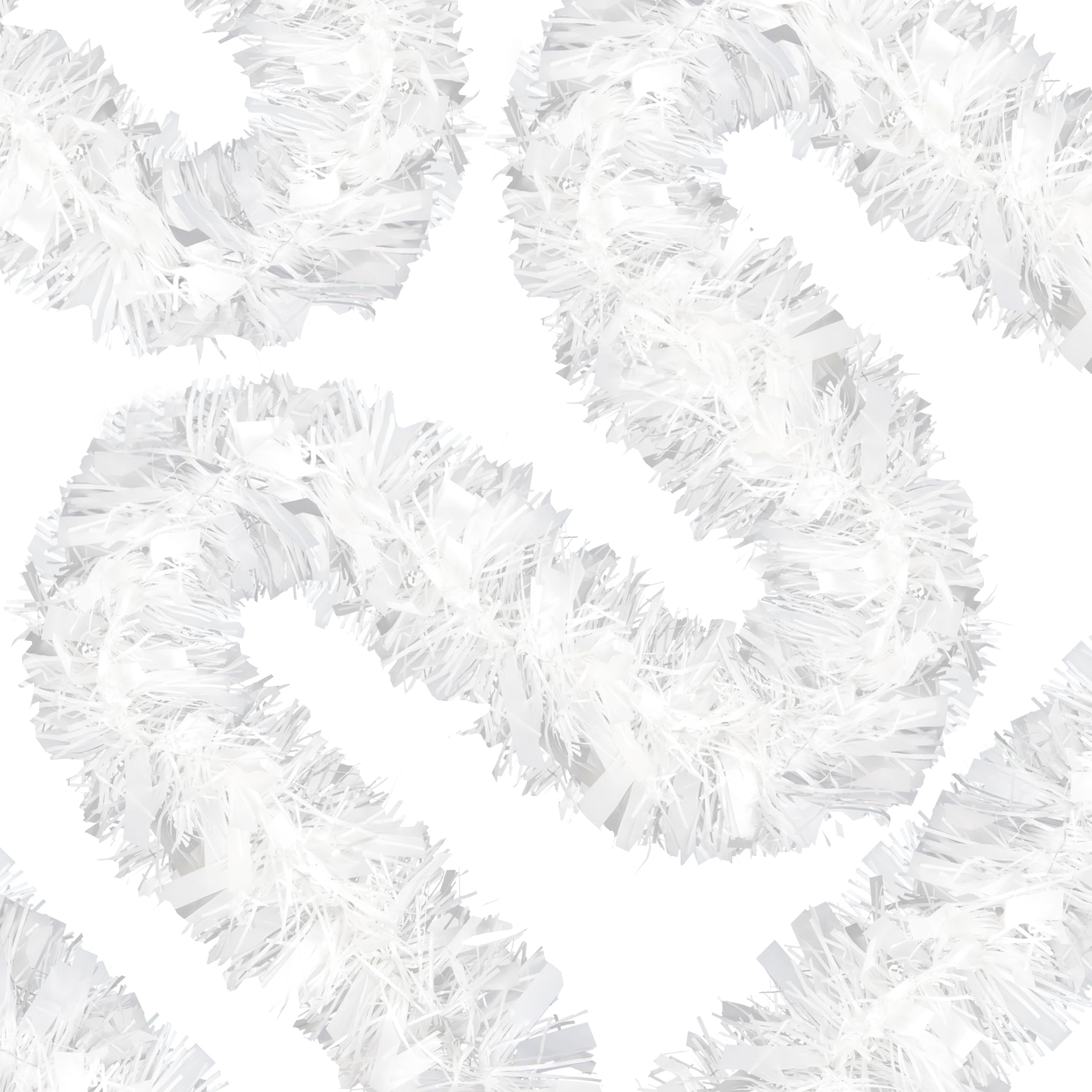 70 Ft Christmas Tinsel Garland Metallic Tinsel Twist Garland Glitter Christmas Tree Hanging Decorations for New Year Party Birthday Holiday Indoor Outdoor Supplies (White)