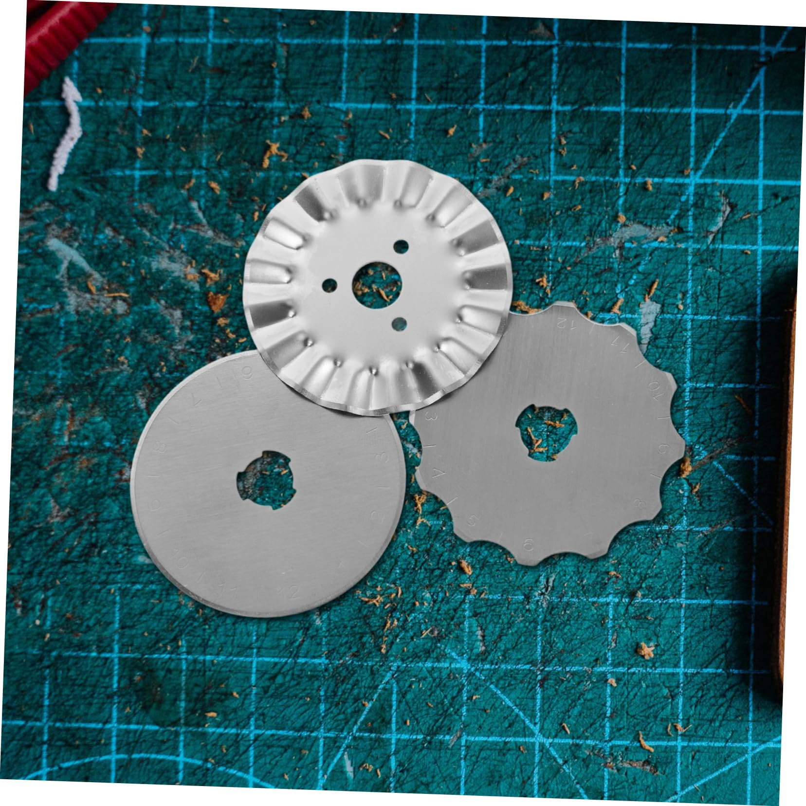 ARTIBETTER 5 Sätze Quilt-rotationsmesser Teil Multi Runden Streugut Ersatzrotorblätter Rotationsschneidklingen Für Stoffe Nähklingen Rostfreier Stahl Silver 6 Stück * 5