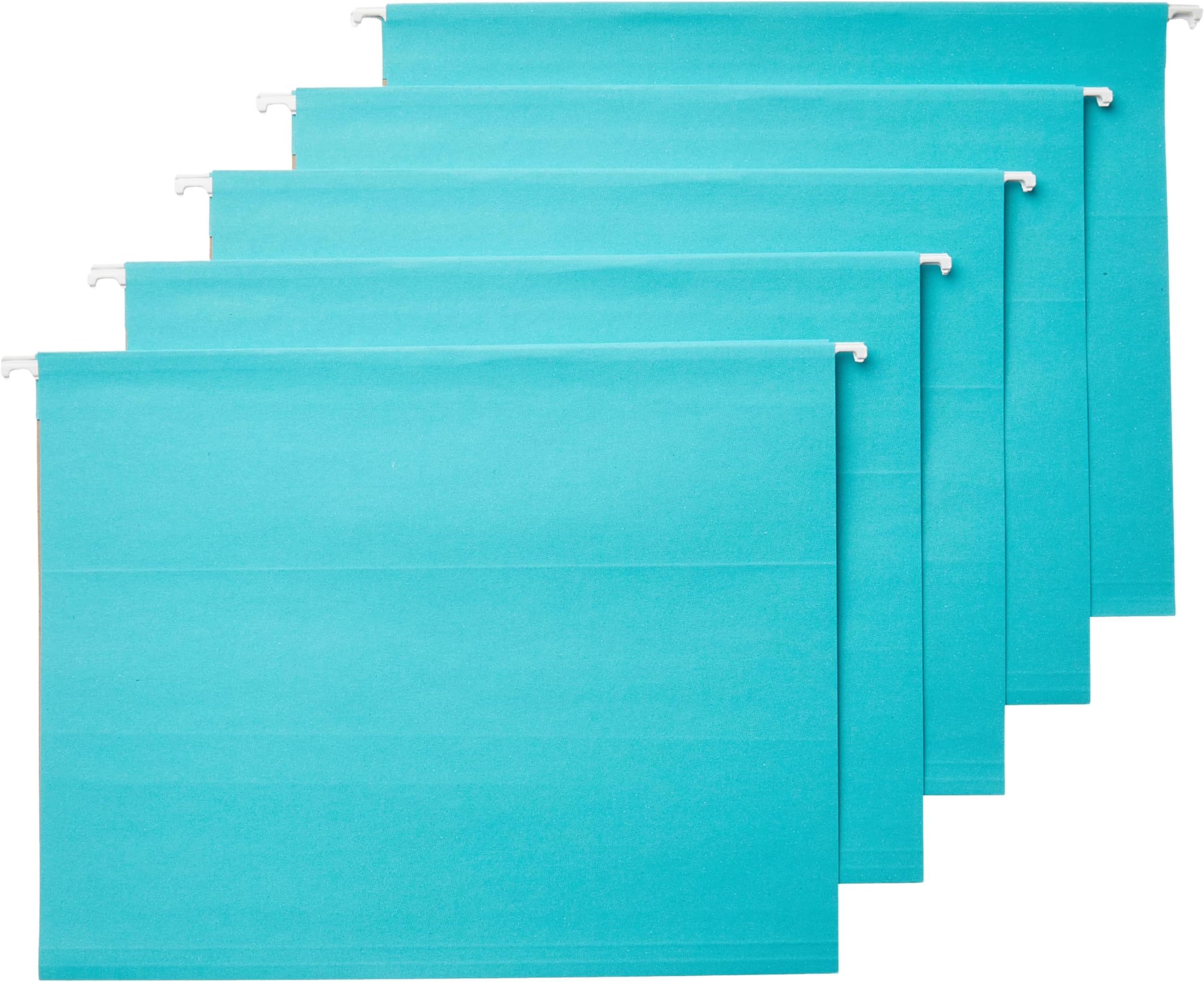 Hanging File Folders with Adjustable Tabs for Document Organization, Letter Size, Aqua, 25-Pack