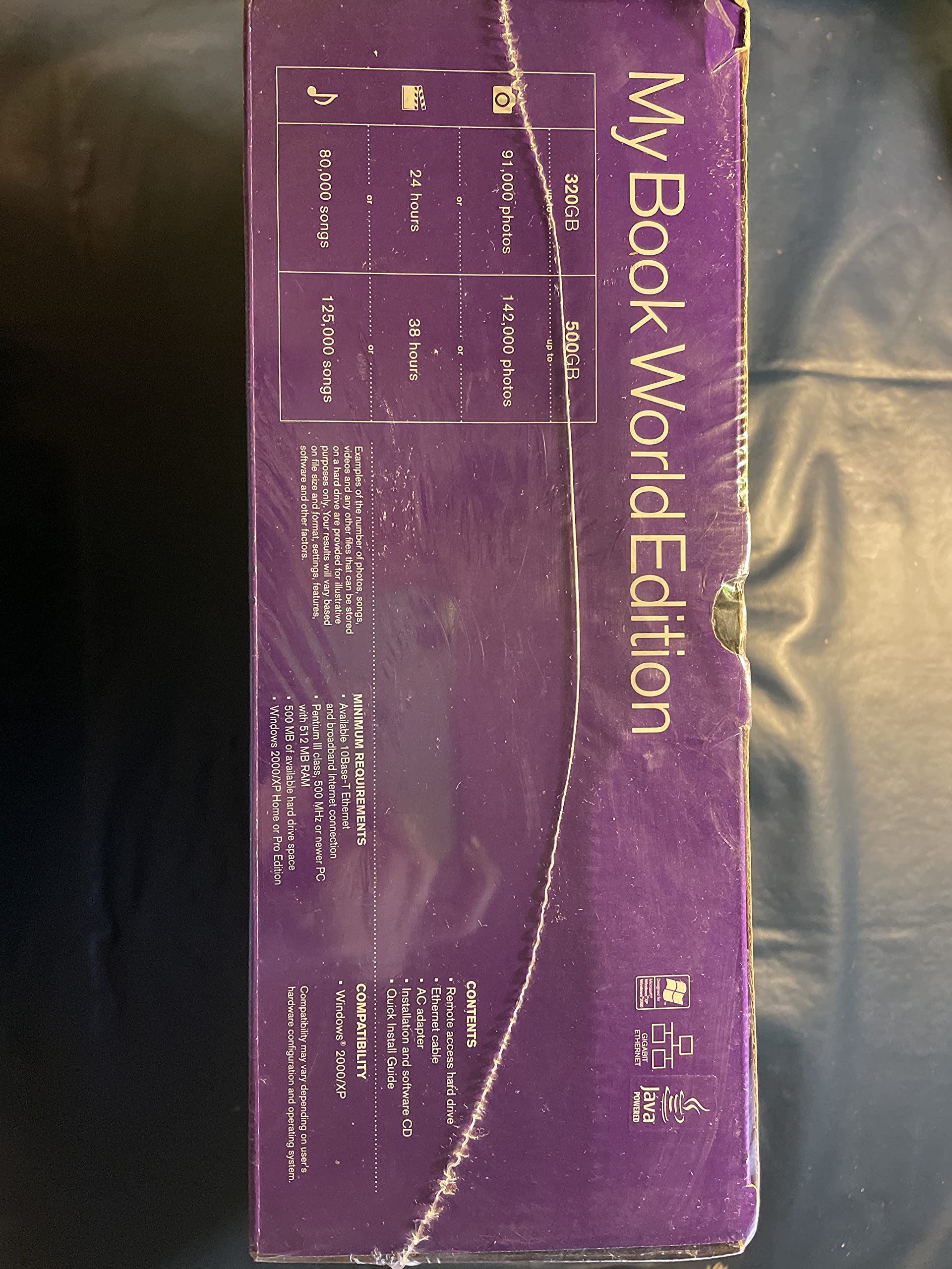 Western Digital My Book™ World Edition 500 Go Disque Dur Externe 5-35°C, -20-65°C, EMC Retrospect Express, Ethernet 10/100/1000 Mo/s, Pentium III 500MHz, 100/240V; 50/60Hz