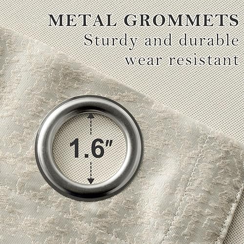 Miniatura 4 de Cortinas Vogol opacas, de chenilla, jacquard para ventana, cortinas elegantes, paño, tratamiento opaco para habitación, sal de estar, ojales