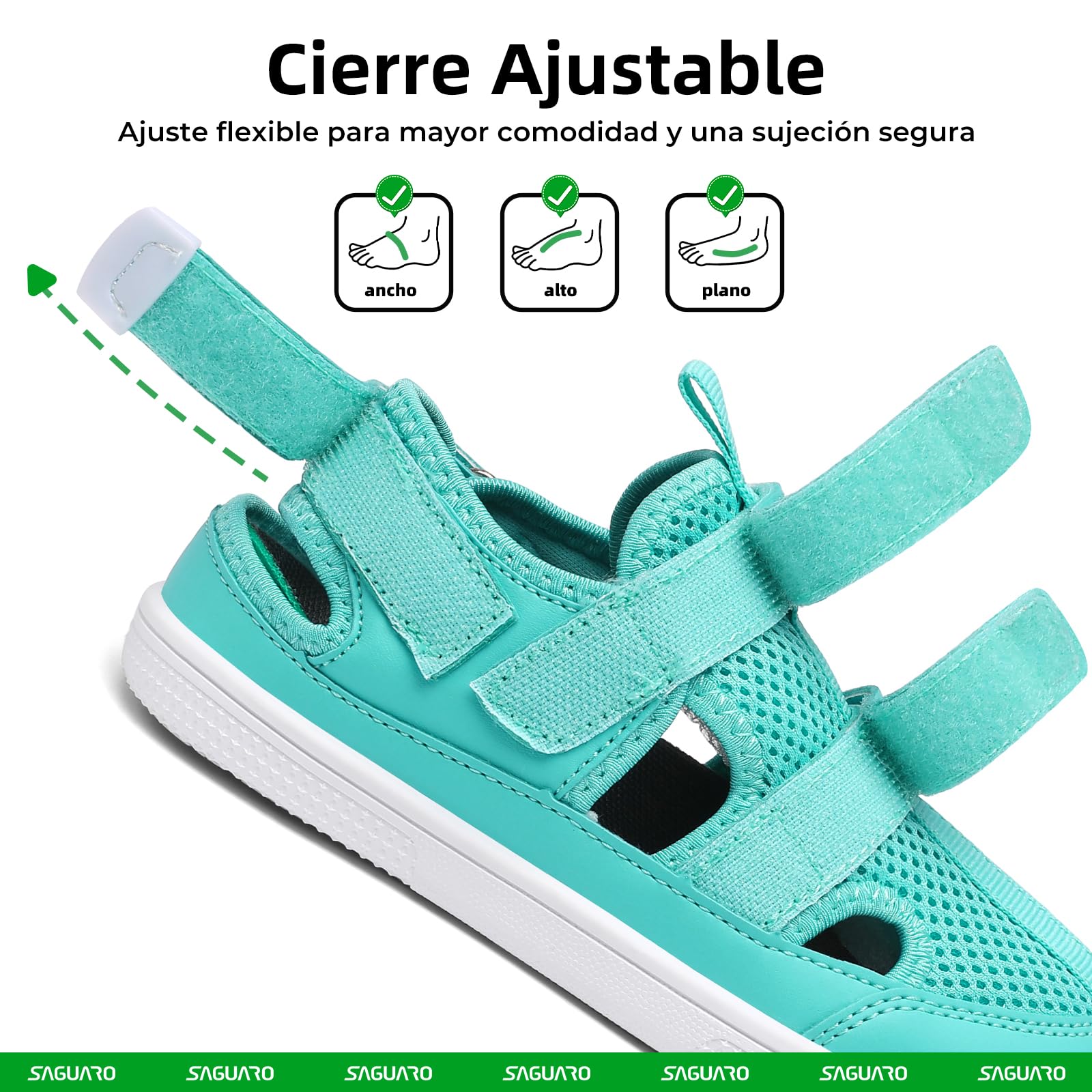 SAGUARO Sandalias Barefoot Niños con Puntera Cerrada Zapatillas de Verano Ligeras Transpirables- Diario, Colegio & Tiempo Libre, 25-36 EU