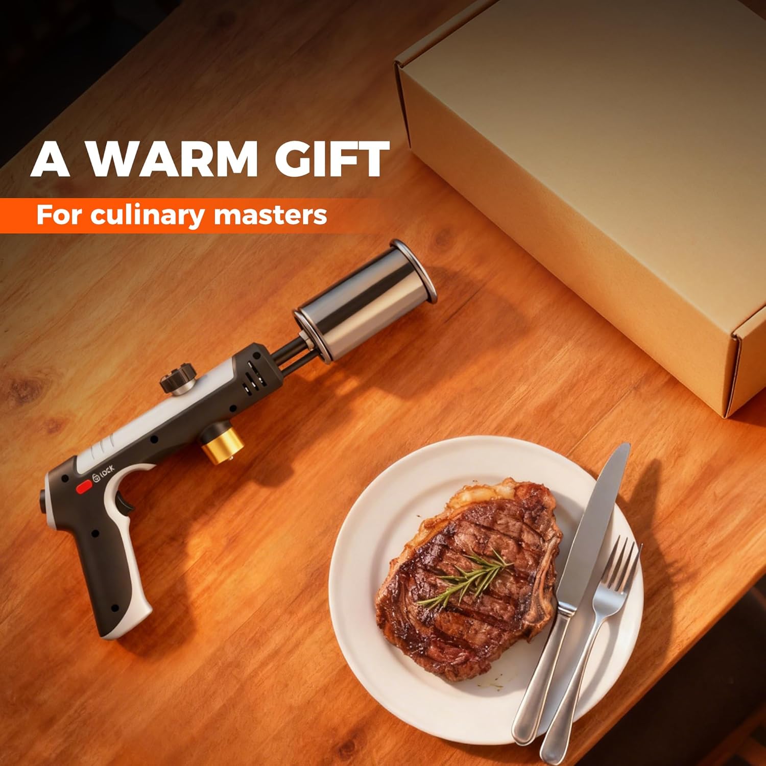 Professional Adjustable Propane Torch - 3272°F High Temp Flame, Instant Ignition for Grilling, Charcoal, Soldering & Outdoor Cooking (Works with Propane)(Propane Gas Not Included)